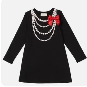 Kate Spade Girls' Pearl Necklace Dress, Black Size 3Y